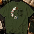 So Many Books, So Little Time T-Shirt: Book Clock in Sage - Comfort Colors® T-Shirt