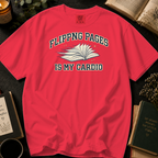 Flipping Pages Is My Cardio T-Shirt: Varsity Book in Watermelon - Comfort Colors® T-Shirt