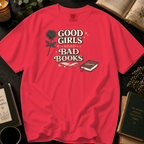 Good Girls Read Bad Books T-Shirt: Gothic Rose in Watermelon - Comfort Colors® T-Shirt
