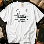 I Read Past My Bedtime T-Shirt: Nightstand Lamp and Book in White - Comfort Colors® T-Shirt
