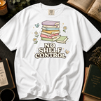No Shelf Control T-Shirt: Pastel Book Stack in White - Comfort Colors® T-Shirt