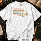 Grumpy x Sunshine T-Shirt: Pastel Romance Book Stack in White - Comfort Colors® T-Shirt