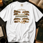 Too Many Books? Not Enough Bookshelves T-Shirt: Vintage Library in White - Comfort Colors® T-Shirt