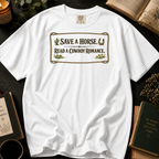 Save A Horse, Read A Cowboy Romance T-Shirt: Western Rope in White - Comfort Colors® T-Shirt