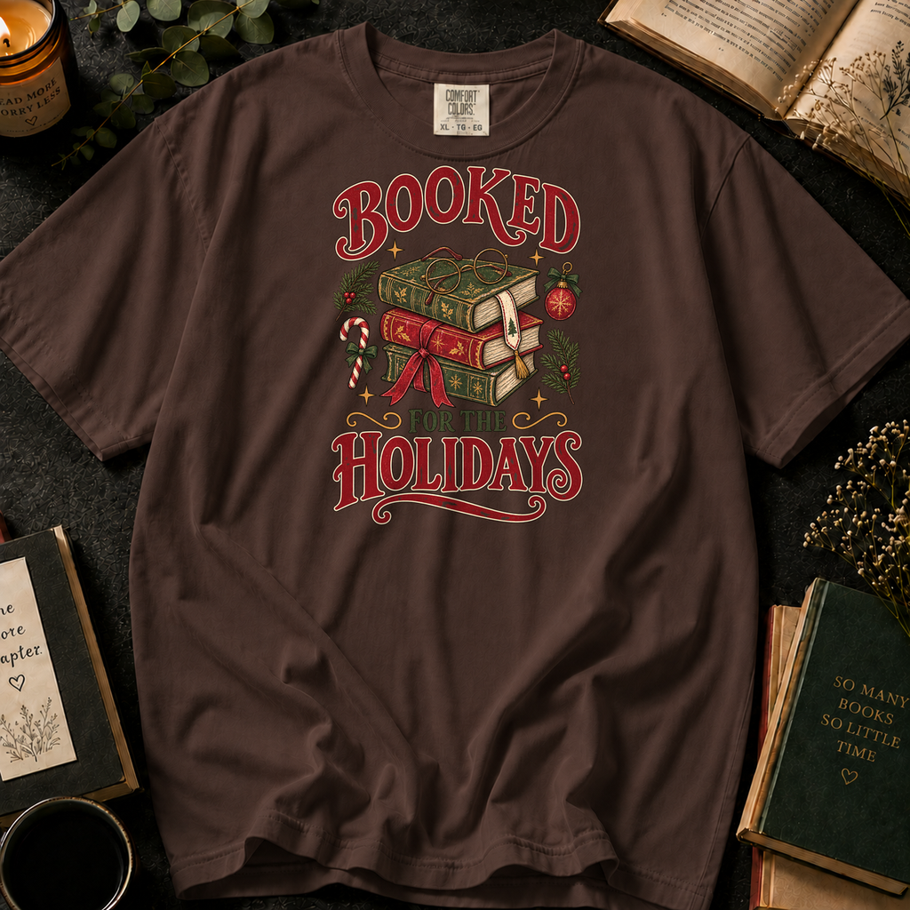 Booked for the Holidays T-Shirt in Espresso, Between the Pages