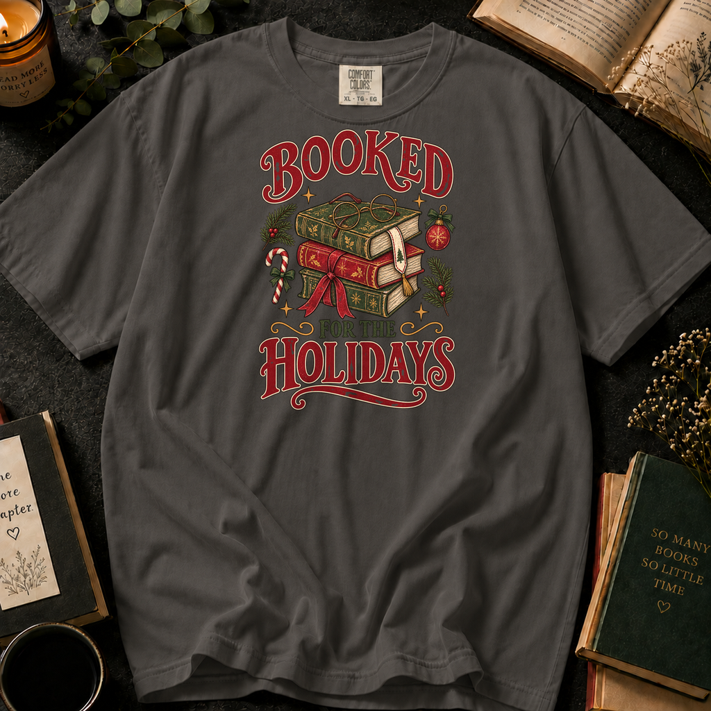 Booked for the Holidays T-Shirt in Pepper, Between the Pages