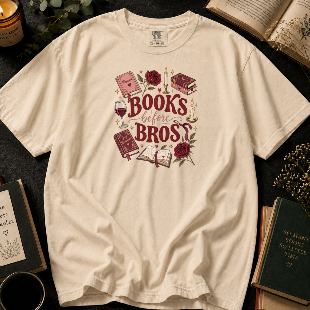 Books Before Bros T-Shirt in Ivory, Between the Pages