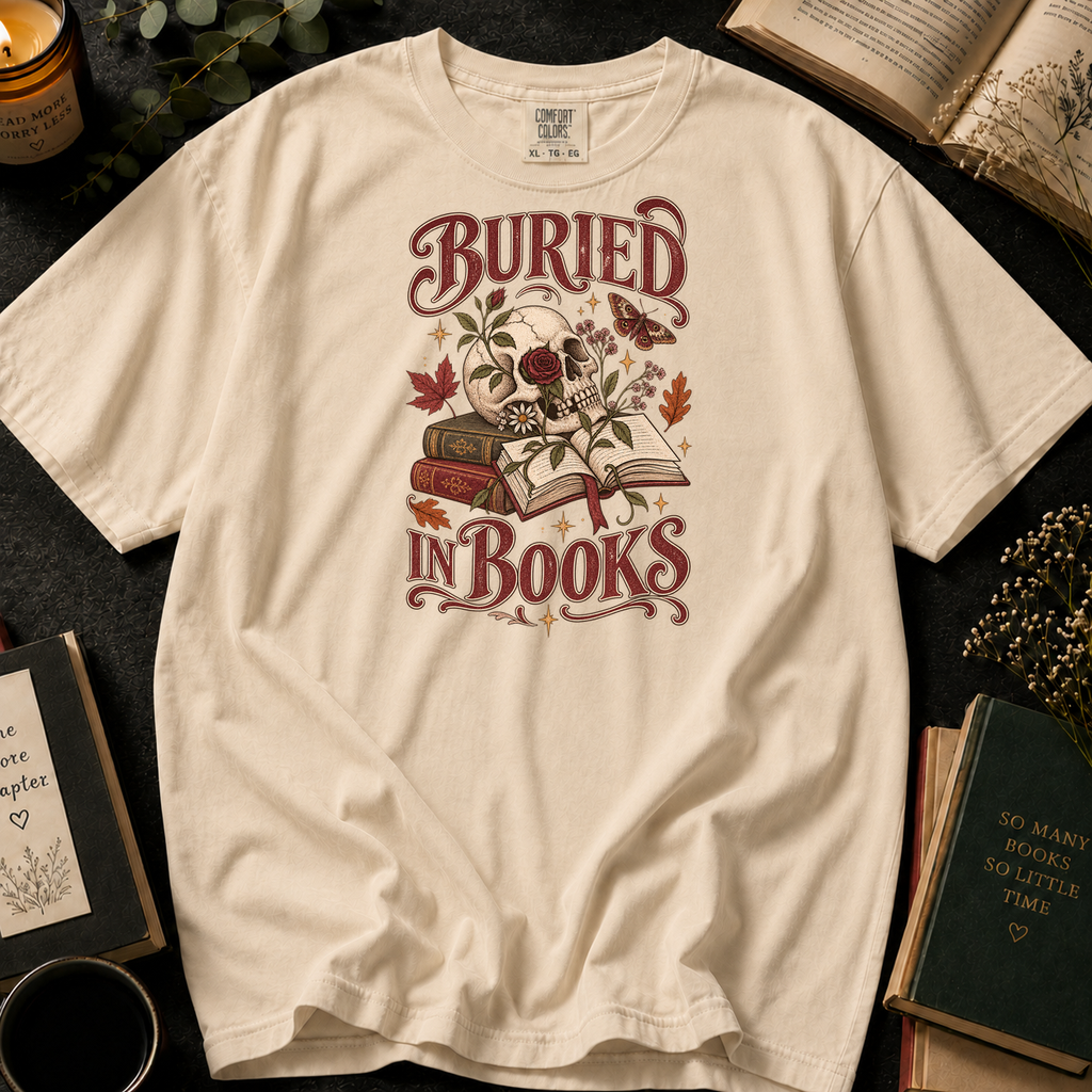 Buried in Books T-Shirt in Ivory, Between the Pages