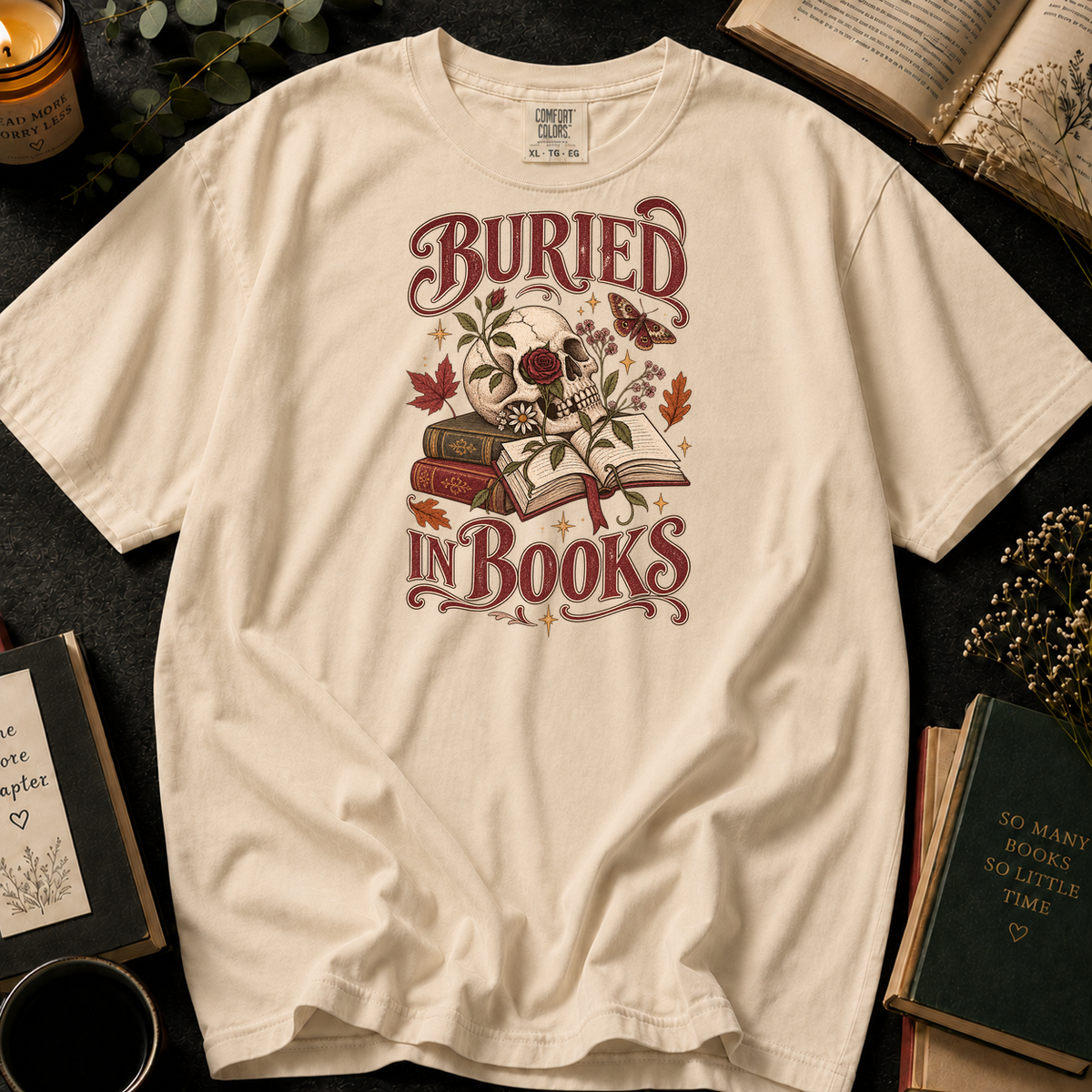 Buried in Books T-Shirt in Ivory, Between the Pages