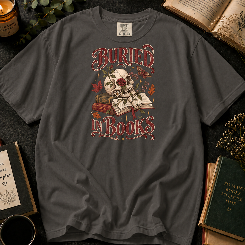 Buried in Books T-Shirt in Pepper, Between the Pages