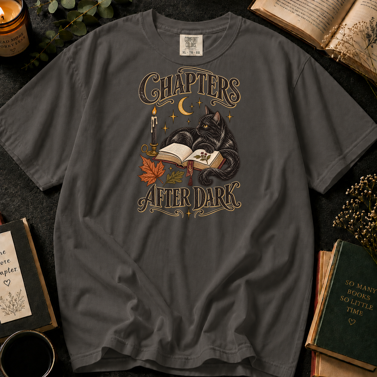 Chapters After Dark T-Shirt in Pepper, Between the Pages