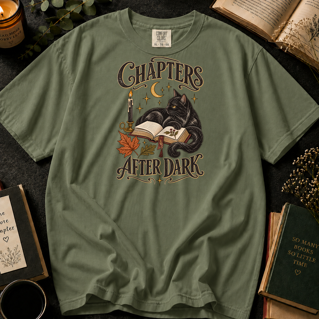 Chapters After Dark T-Shirt in Sage, Between the Pages