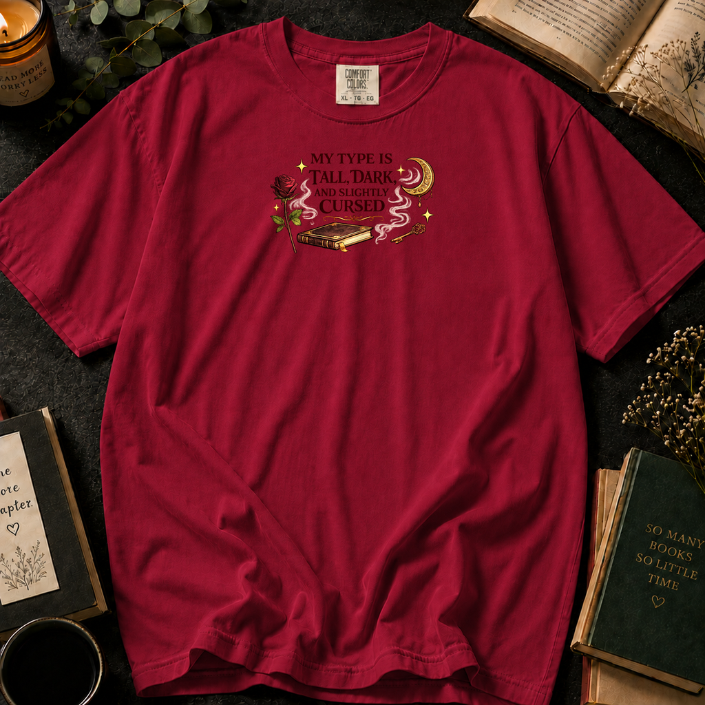 Dark Reader T-Shirt in Crimson, Between the Pages