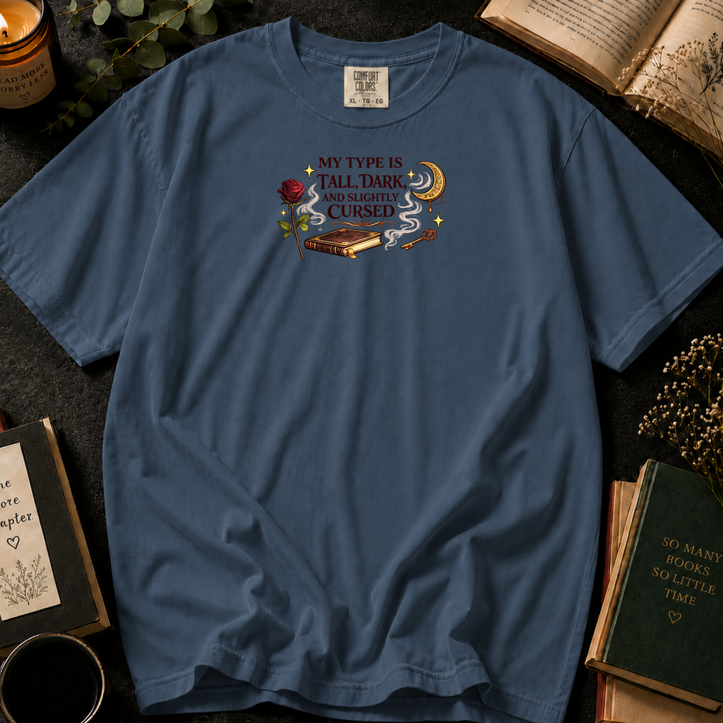 Dark Reader T-Shirt in Denim, Between the Pages