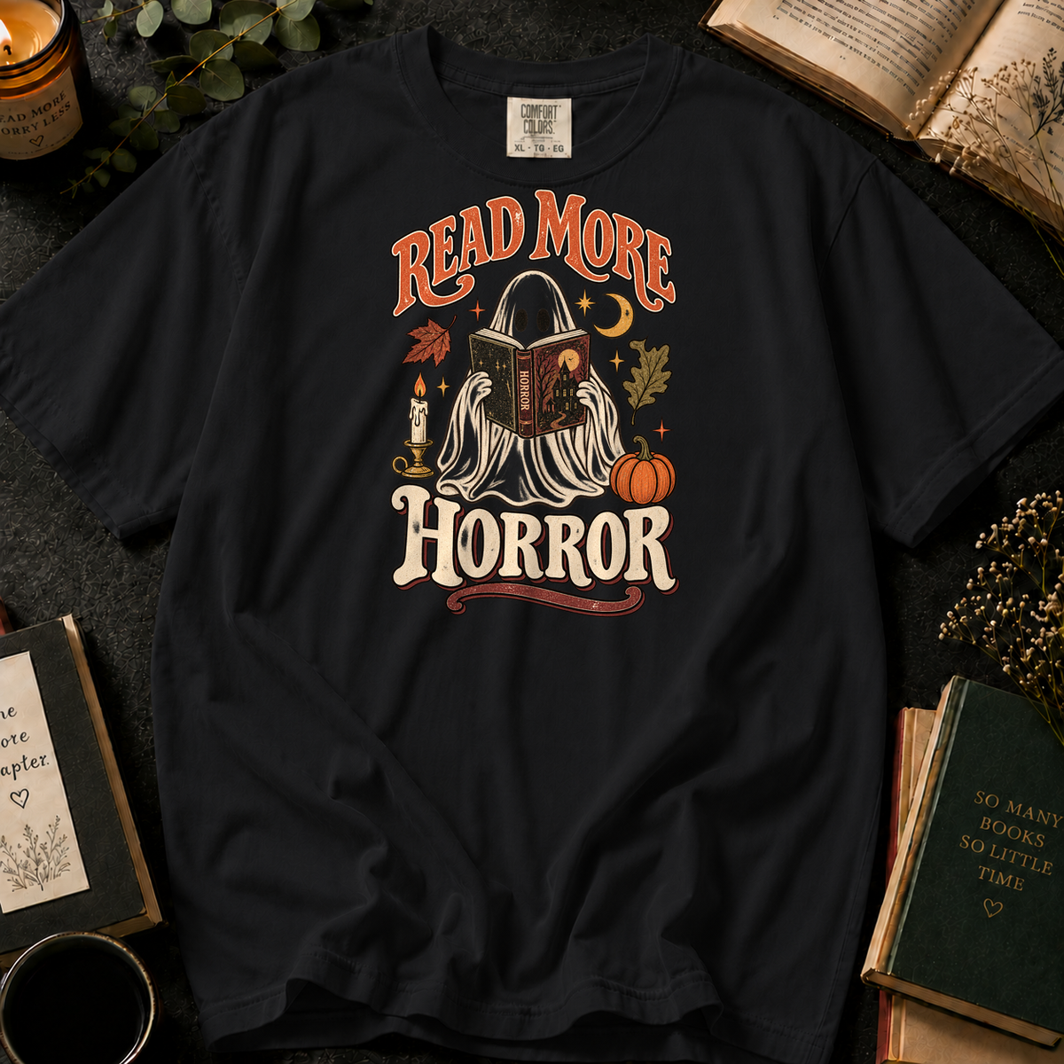 Dark Tales Reader T-Shirt in Black, Between the Pages