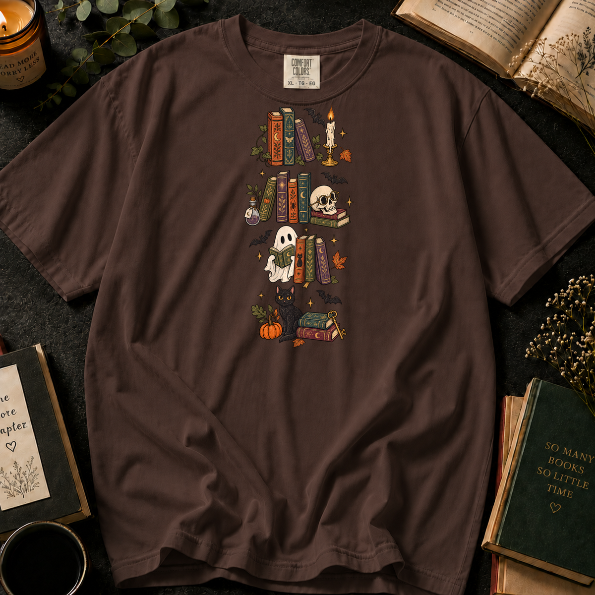 Fiction Feels T-Shirt in Espresso, Between the Pages