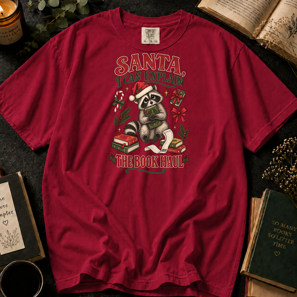 Fiction Junkie T-Shirt in Crimson, Between the Pages