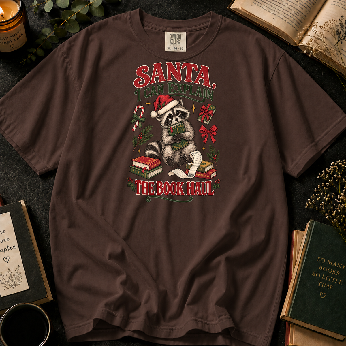 Fiction Junkie T-Shirt in Espresso, Between the Pages