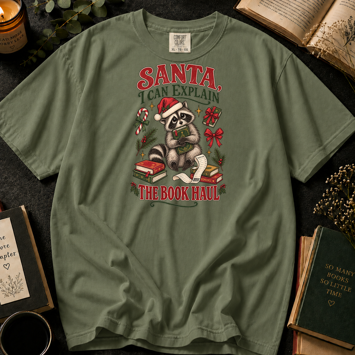 Fiction Junkie T-Shirt in Sage, Between the Pages