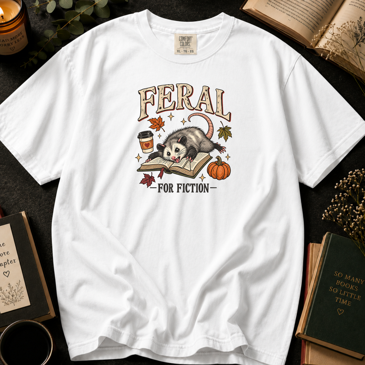 Fictional Heart T-Shirt in White, Between the Pages