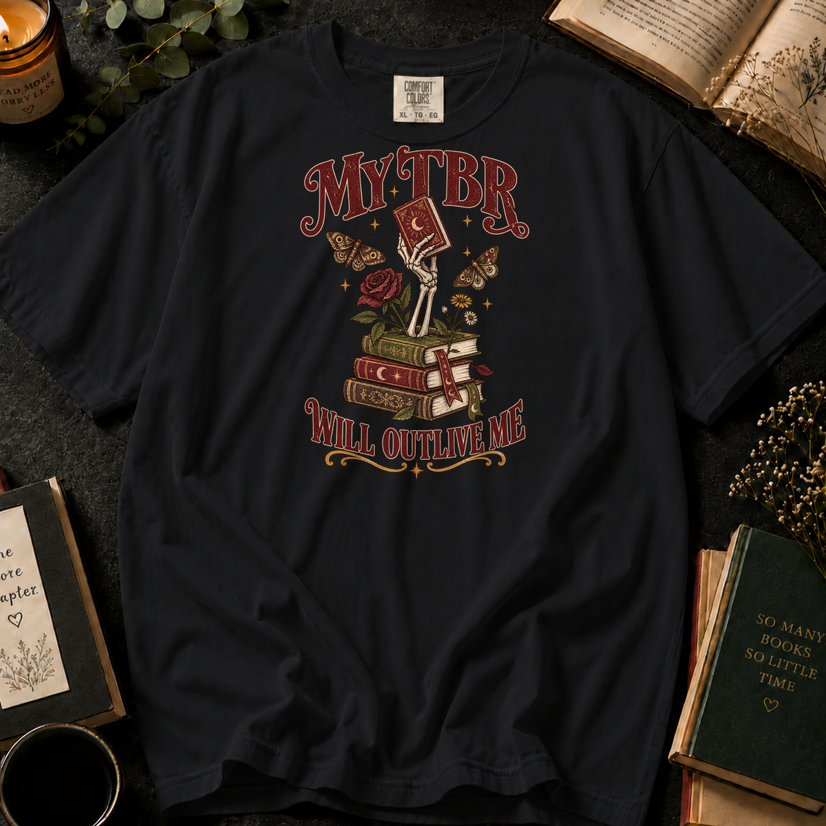 Forever Reading T-Shirt in Black, Between the Pages