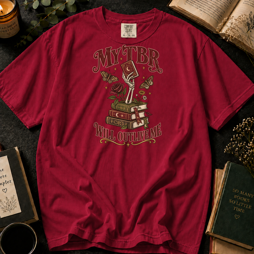 Forever Reading T-Shirt in Crimson, Between the Pages
