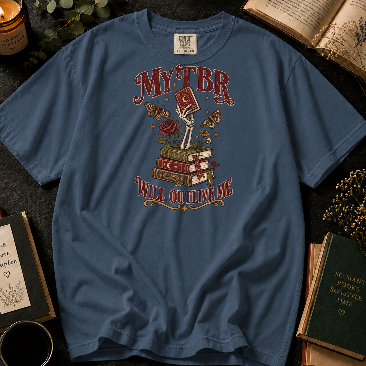 Forever Reading T-Shirt in Denim, Between the Pages