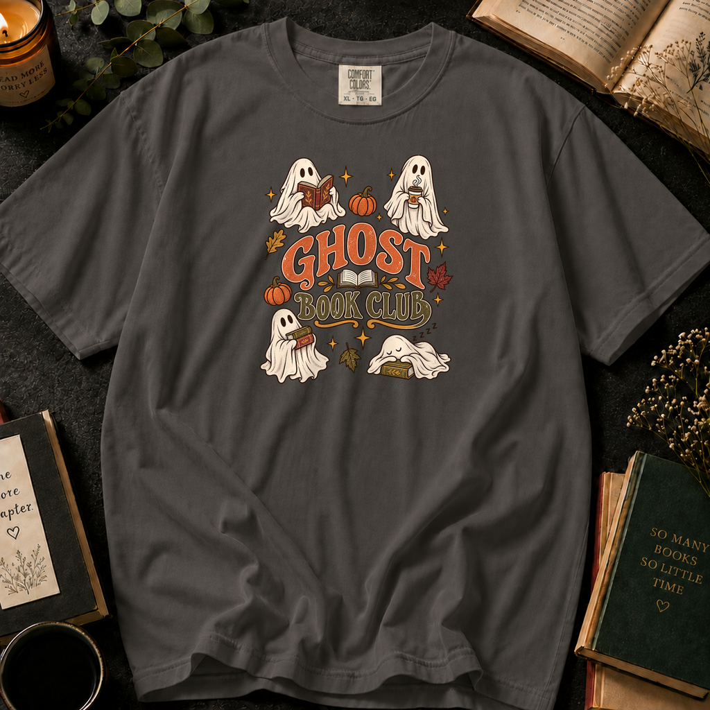 Ghost Book Club T-Shirt in Pepper, Between the Pages
