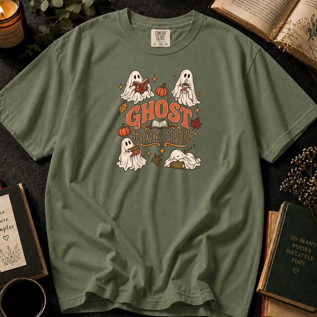 Ghost Book Club T-Shirt in Sage, Between the Pages