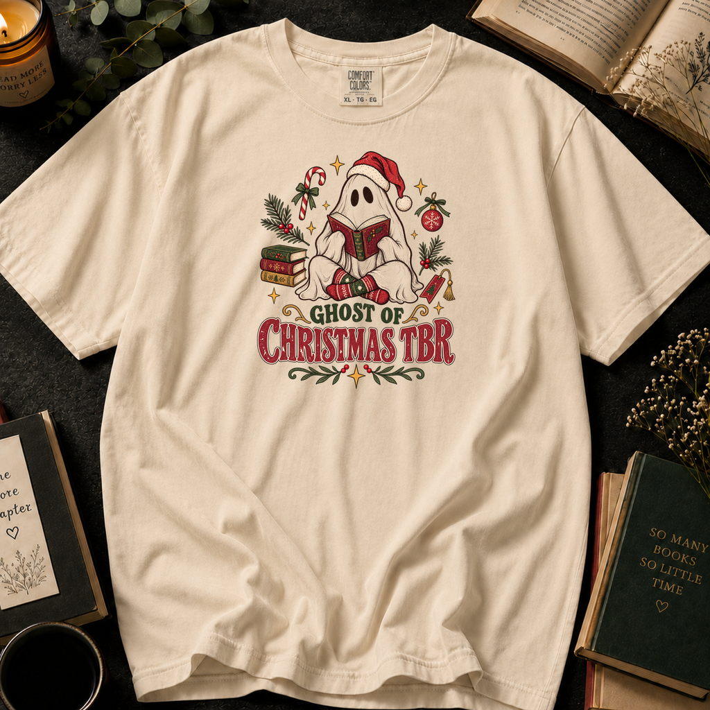 Ghost of Christmas TBR T-Shirt in Ivory, Between the Pages