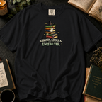 Ghosts, Ghouls, and My Unread TBR T-Shirt in Black, Between the Pages