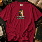 Ghosts, Ghouls, and My Unread TBR T-Shirt in Crimson, Between the Pages