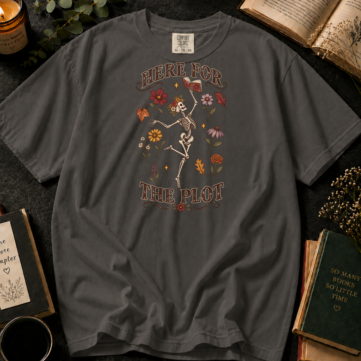 Here for the Plot T-Shirt in Pepper, Between the Pages