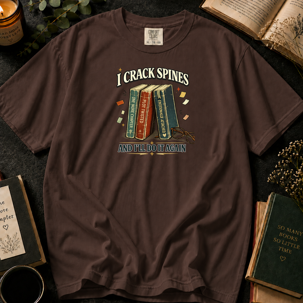I Crack Book Spines T-Shirt in Espresso, Between the Pages