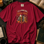 It's a Good Day for a Spooky Book T-Shirt in Crimson, Between the Pages