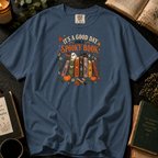It's a Good Day for a Spooky Book T-Shirt in Denim, Between the Pages