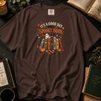 It's a Good Day for a Spooky Book T-Shirt in Espresso, Between the Pages