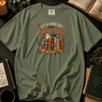 It's a Good Day for a Spooky Book T-Shirt in Sage, Between the Pages