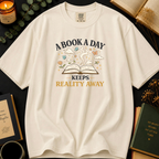 A Book A Day Keeps Reality Away T-Shirt: Cozy Morning Flatlay in Ivory - Comfort Colors® T-Shirt