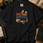 Just One More Bookshelf To Go T-Shirt in Black, Between the Pages