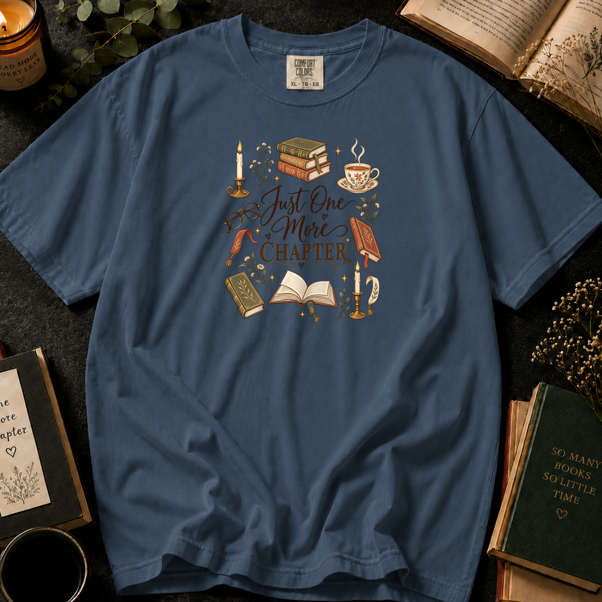 Just One More Chapter T-Shirt in Denim, Between the Pages