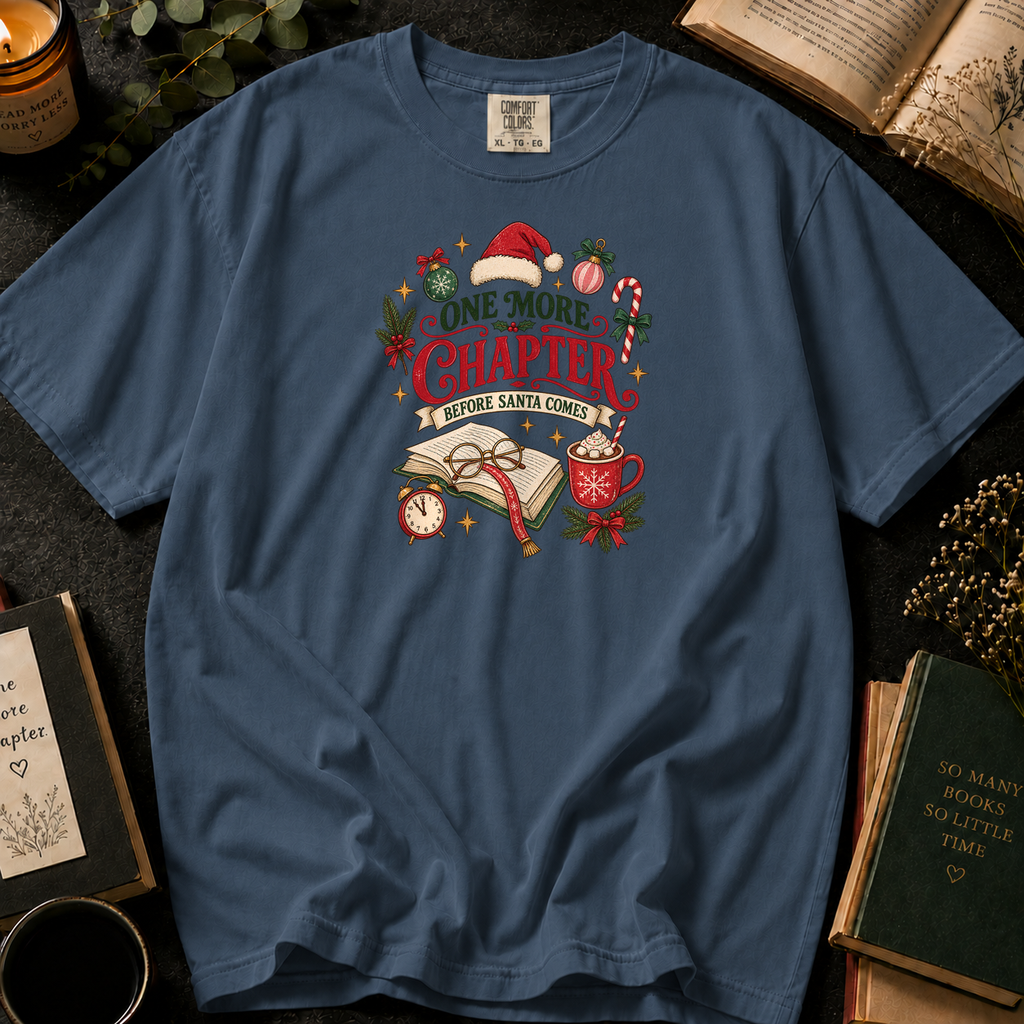 Literary Companion T-Shirt in Denim, Between the Pages