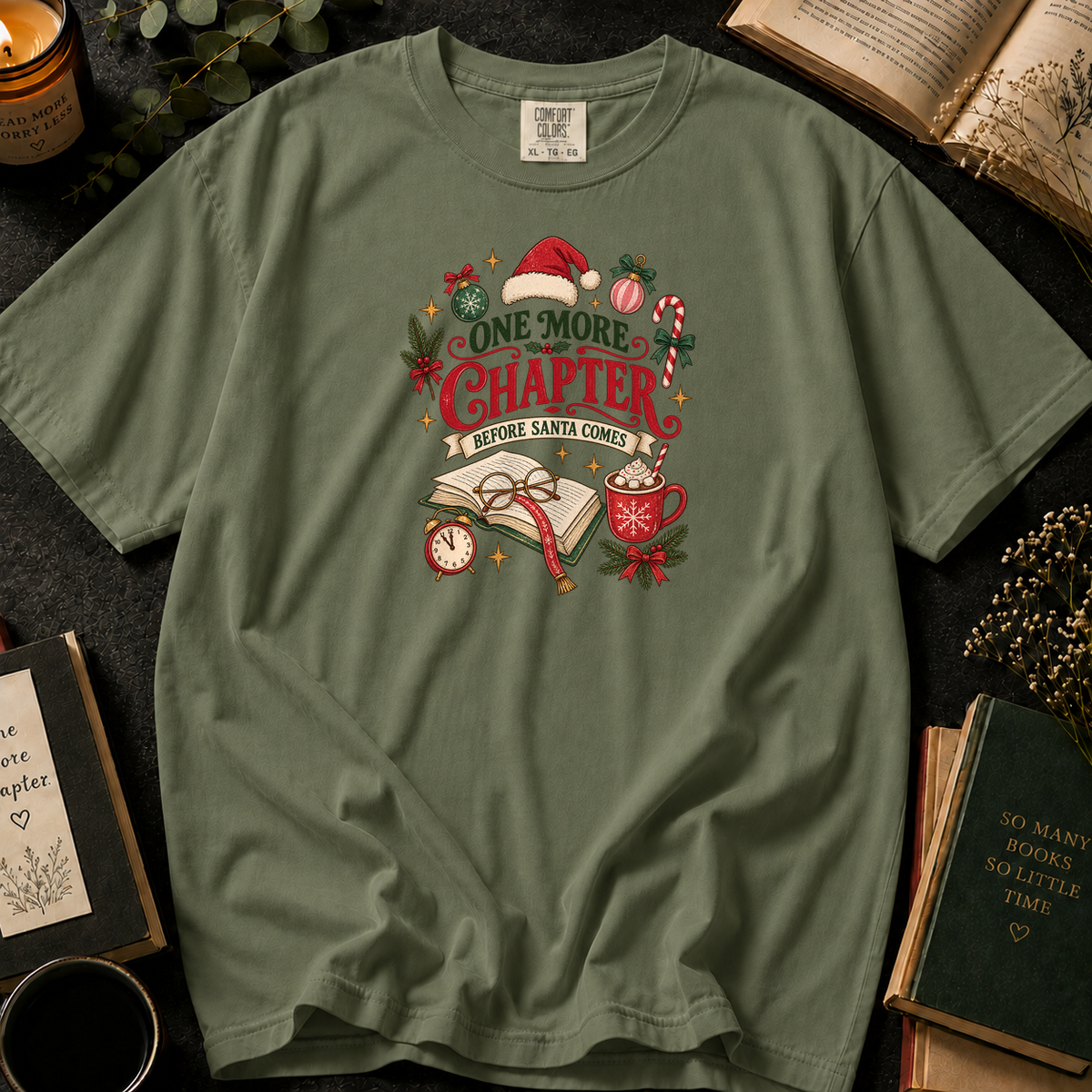 Literary Companion T-Shirt in Sage, Between the Pages