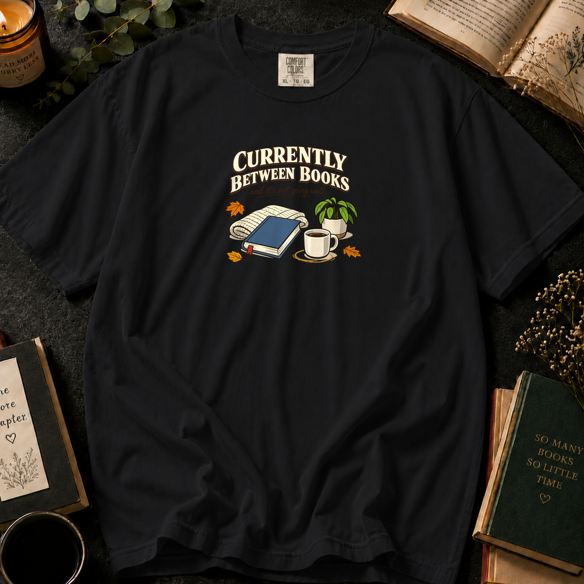 Literary Escape T-Shirt in Black, Between the Pages