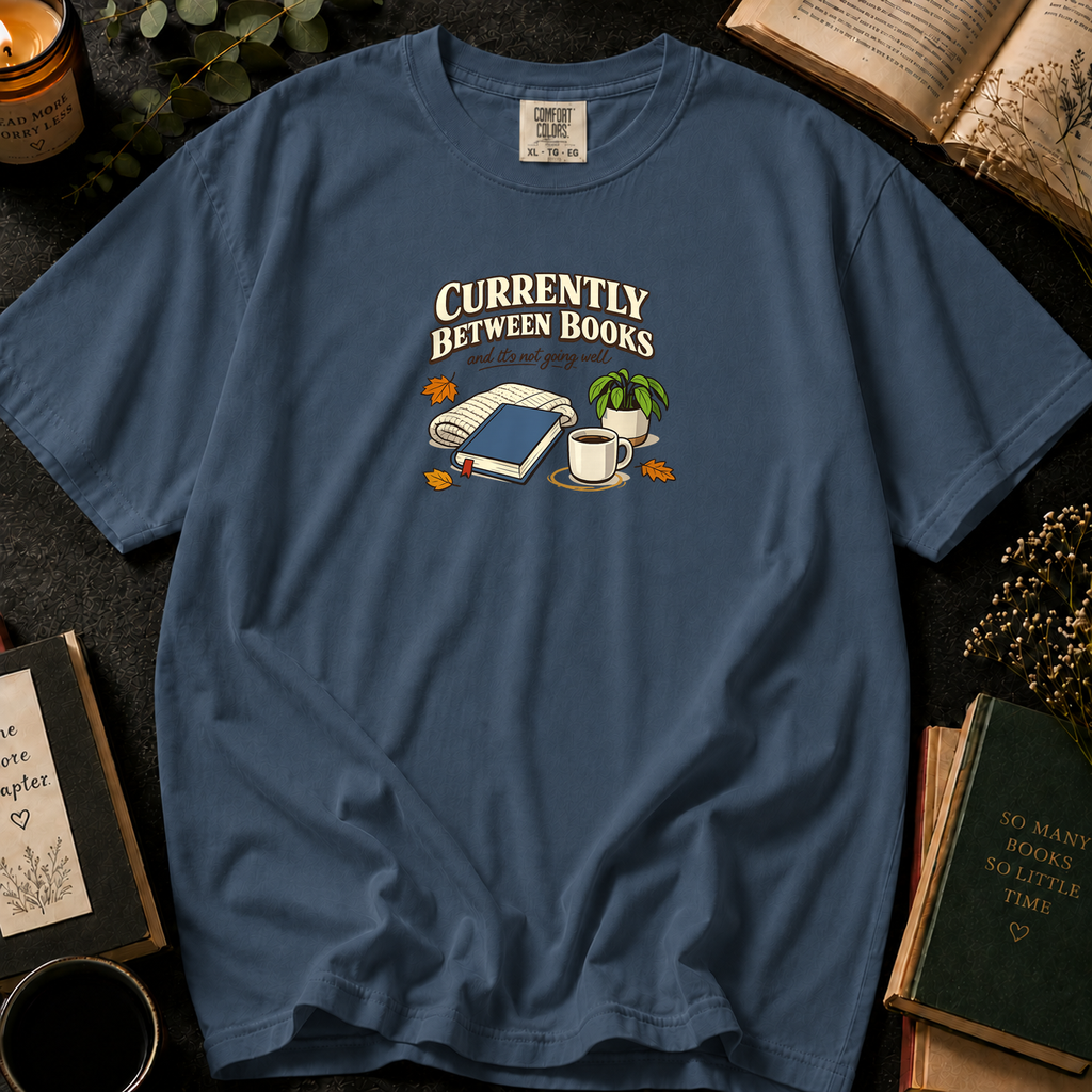 Literary Escape T-Shirt in Denim, Between the Pages