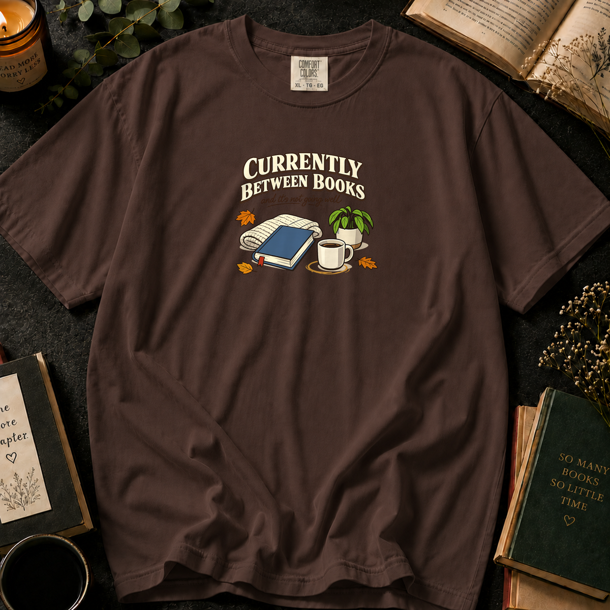 Literary Escape T-Shirt in Espresso, Between the Pages