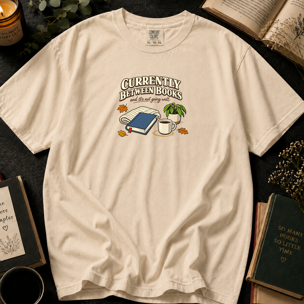 Literary Escape T-Shirt in Ivory, Between the Pages