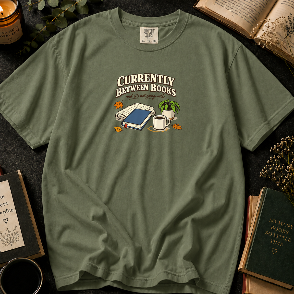 Literary Escape T-Shirt in Sage, Between the Pages