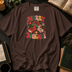 Merry Bookmas T-Shirt in Espresso, Between the Pages
