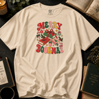 Merry Bookmas T-Shirt in Ivory, Between the Pages